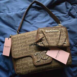 HOT Juicy Couture Monogram Shoulder Bag & Wallet - NWT